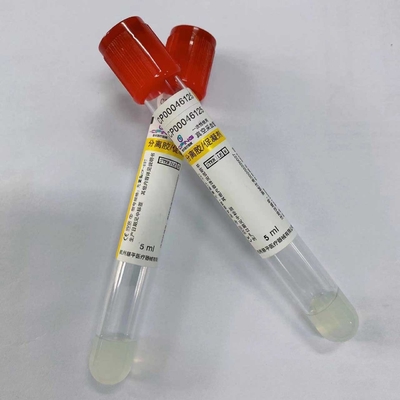 5ml Pıhtı Aktivatör Tüp Turuncu Kırmızı Kap Serum Toplama Testi
