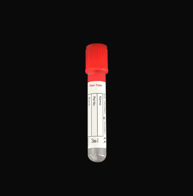 Kırmızı Üstü Eksi Yok Basit Tek kullanımlık Hastane Tıbbi Test Vakum Tek kullanımlık Serum Kan Toplama Tüpü